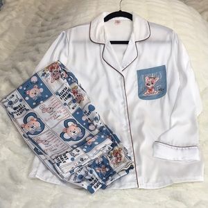 Luxury Silk PJ Set-Long Sleeve Top & Long Pant